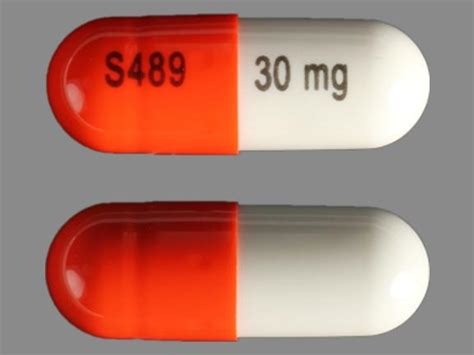 Orange and white capsule s489 - Enter the imprint code that appears on the pill. Example: L484; Select the the pill color (optional). Select the shape (optional). Alternatively, search by drug name or NDC code using the fields above. Tip: Search for the imprint first, then refine by color and/or shape if you have too many results.